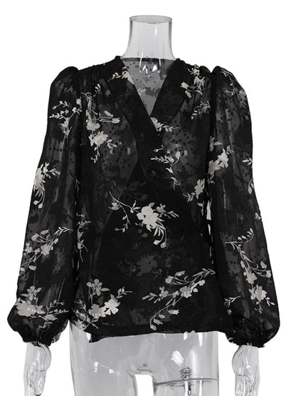 Queen B Floral Sheer Blouse