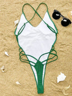 Sexy Criss Cross Backless Female Swimwear One Piece Swimsuit Women Extreme String Thong Monokini High Cut Bathing Suit Swim Lady Luxlife Brands
