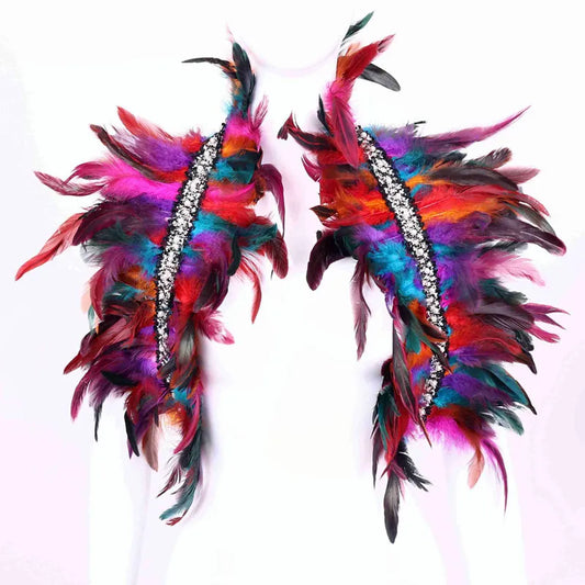 Halloween Party Feather Cape Shawl Ball Costume LUXLIFE BRANDS