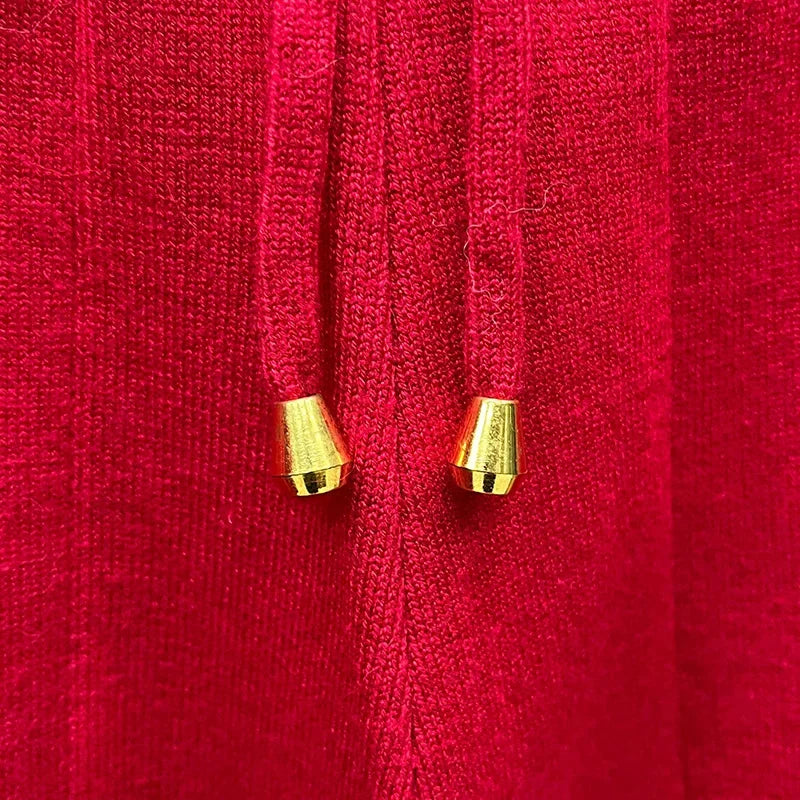 Women's Wool & Fox Fur Collar Knit Outfit