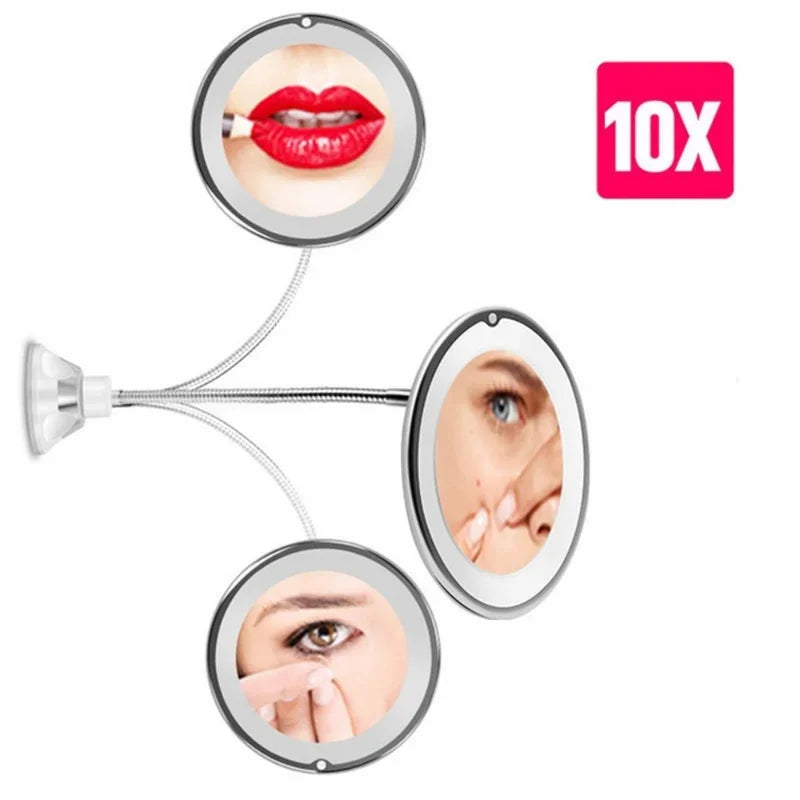 Makeup Mirror 10x Magnifying With Light LUXLIFE BRANDS