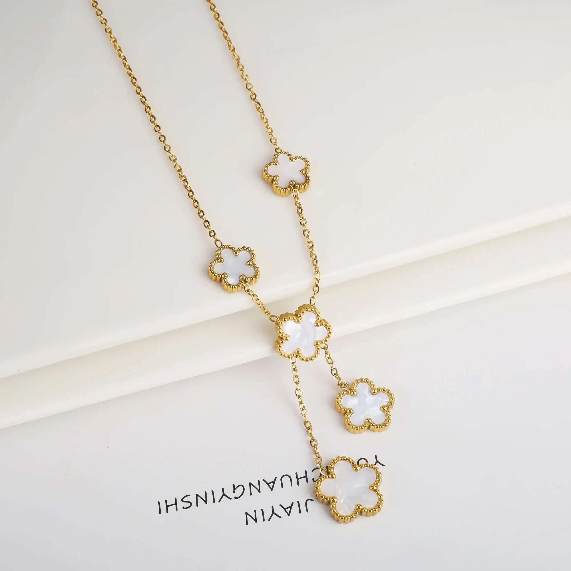 Hot Sale Stainless Steel Laser Five Leaf Flower Petal Adjustable Clover Bracelet Classic for Woman Girl Brand Jewelry Party Gift