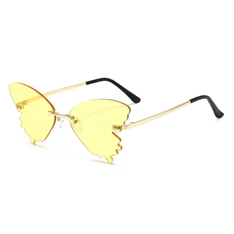 Vintage Rimless Butterfly Sunglasses UV400