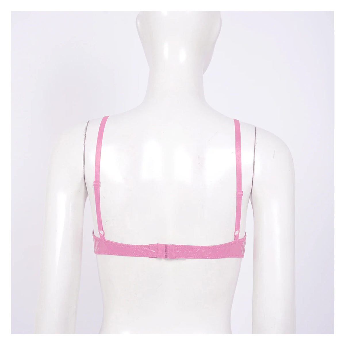 Patent Leather Underwired Open-Cup Bra