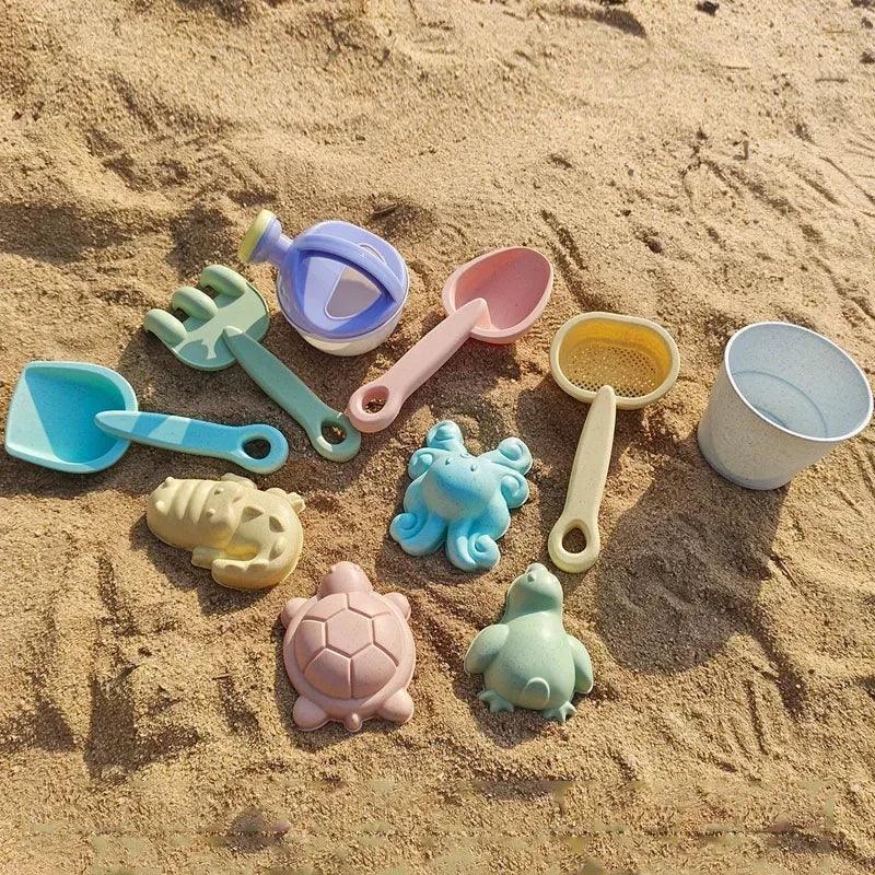 1/11PCS Summer Beach Set Toys for Kids Digging Sand Folding Bucket Watering Bottle Shovels Children Beach Water Game Toys Tools