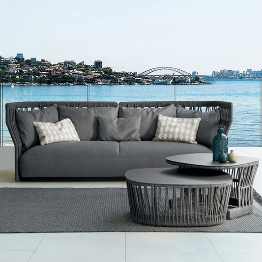 Nordic Outdoor Garden Sofas Living Room Lawn Simple Modern Garden Sofas Terrace Pe Rattan Furniture Canapé Pour Jardin MHHYSF