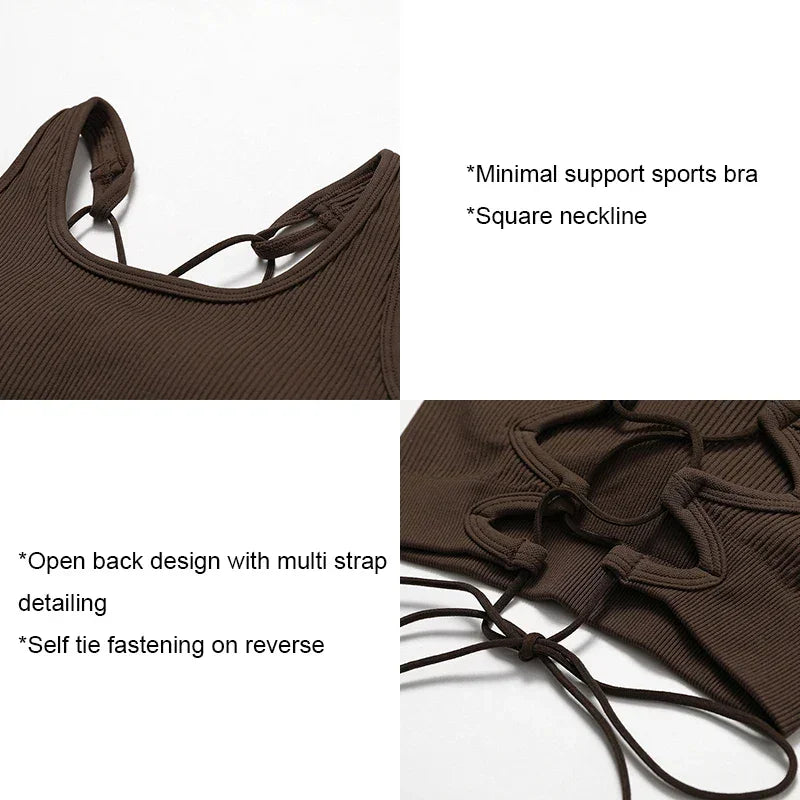 Yoga Sports Bras for Women Open Back Design Padded Crop Top Fitness Push Up Workout Running Gym Tops LUXLIFE BRANDS