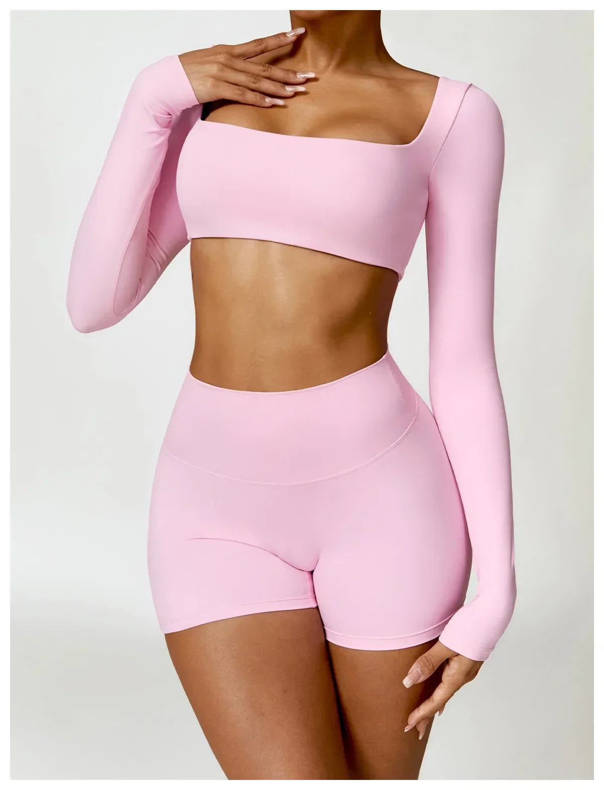New Long sleeve Shirt Sports Set Women Fitness Tights Yoga Set Crop Top Running High Waist Gym Set Womens Outfits Yoga Clothing