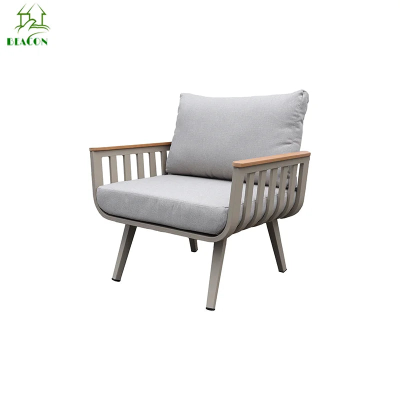 Waterproof Lounge Sofa Beige Terrace Luxury Modern Aluminum Garden Terrace Outdoor Furniture Combination Sofa Set Patio Luxlife Brands