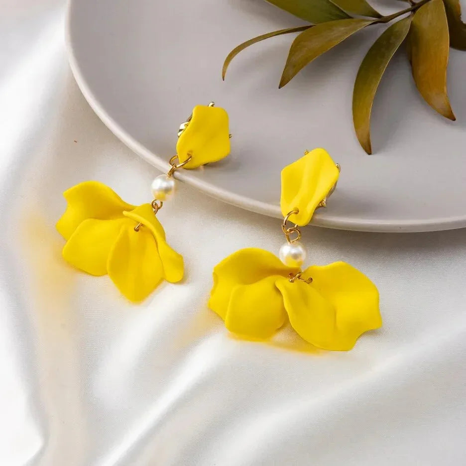 Modern Flower Clip-On Earrings LUXLIFE BRANDS