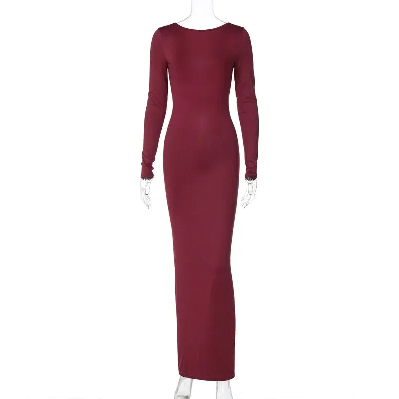 Glamour Backless Ruched Maxi Dress LUXLIFE BRANDS