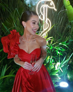 Alexa Red Satin Formal Evening Dress Luxlife Brands