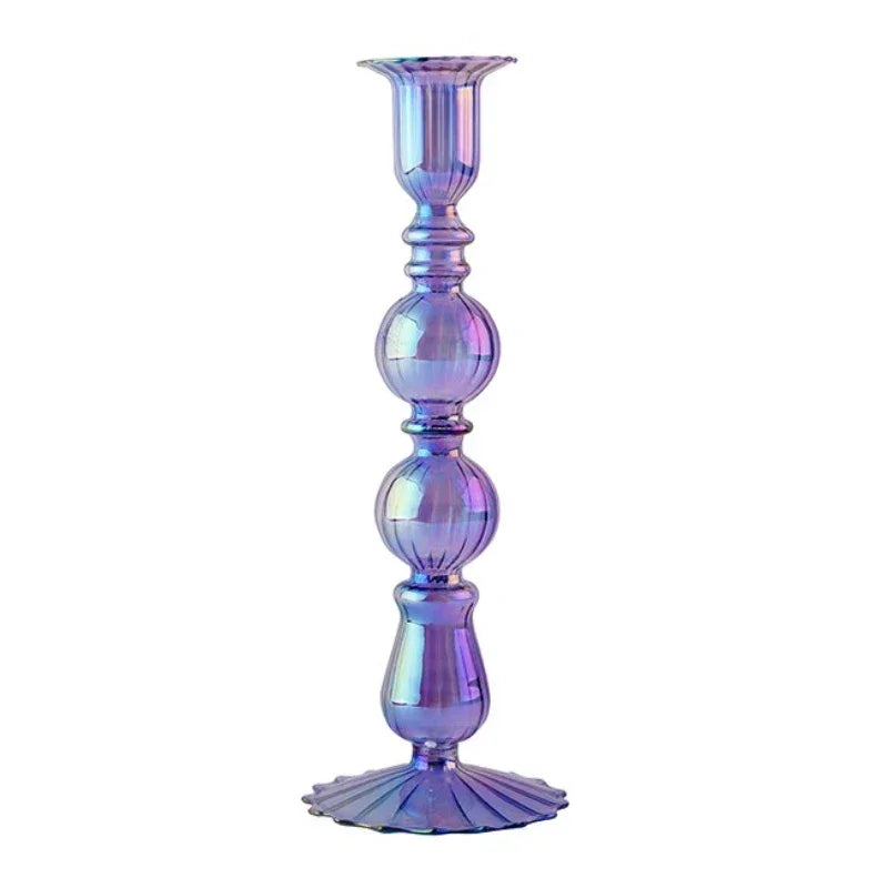Floriddle Retro Candlesticks Taper Candle Holders Tall Candlesticks Decoration Party Glass Vase Home Decor Wedding Decoration Luxlife Brands