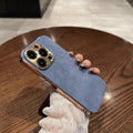 Sheepskin Phone Case For iPhone 15 11 13 12 14 16 Pro Max Plus Plating Bumper Turn Fur Lambskin Leather Metal Lens Phone Cover Luxlife Brands