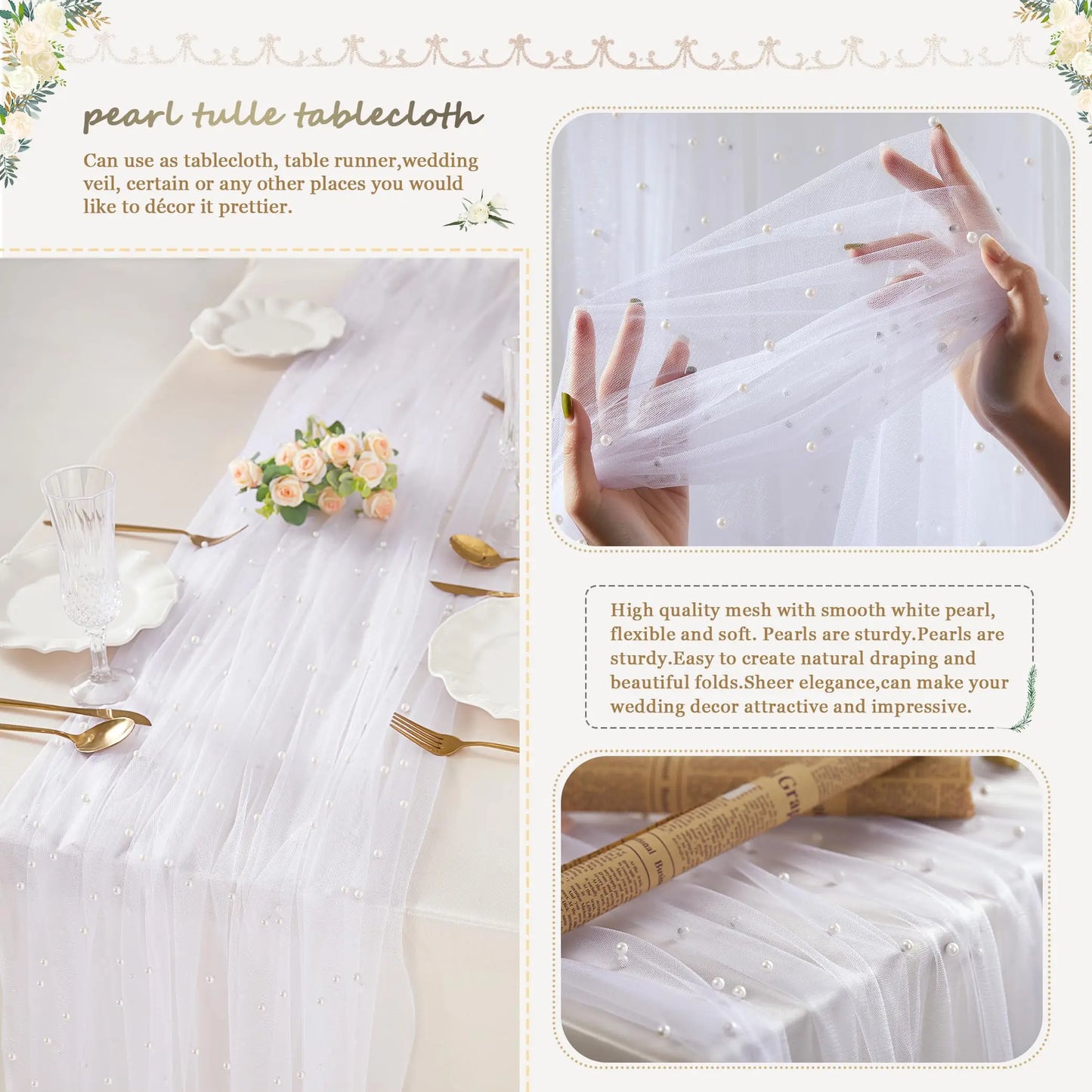 Bridal Decor Tulle Table Runner