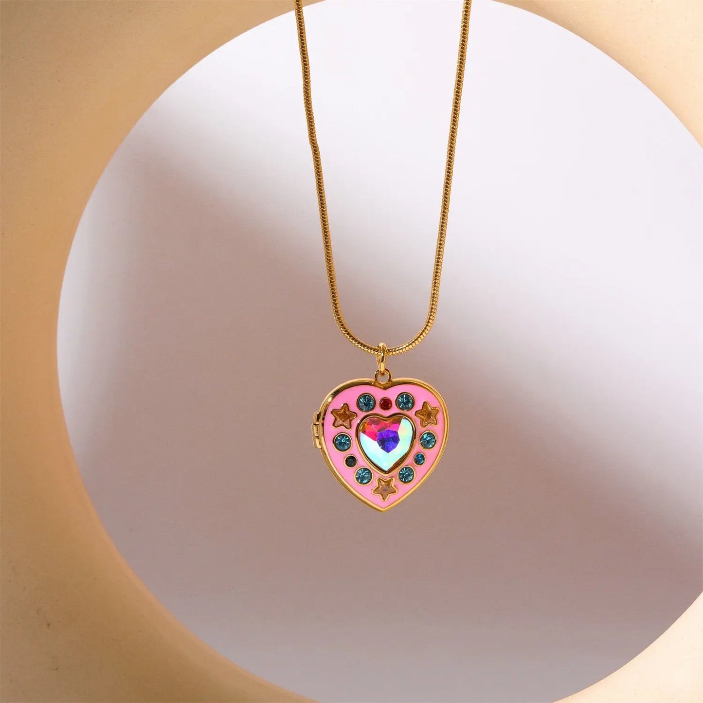 Serenity Colorful Heart Necklace