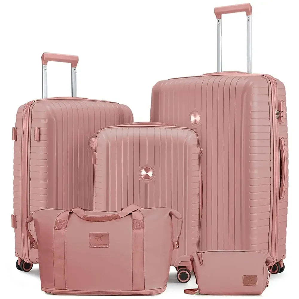 Hard Shell Luggage Sets with Duffel Bag and Toiletry Bag, TSA Lock