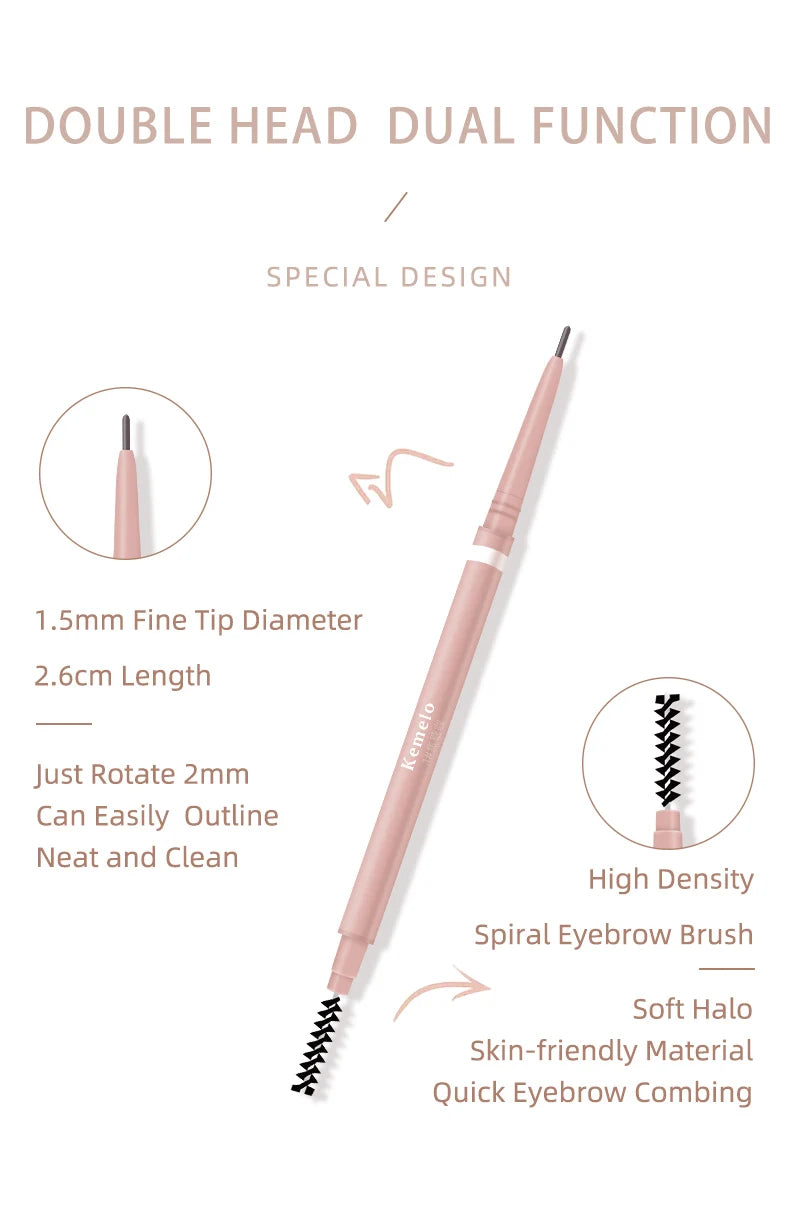 Professional Ultra Fine Double-Ended Eyebrow Pencil Waterproof