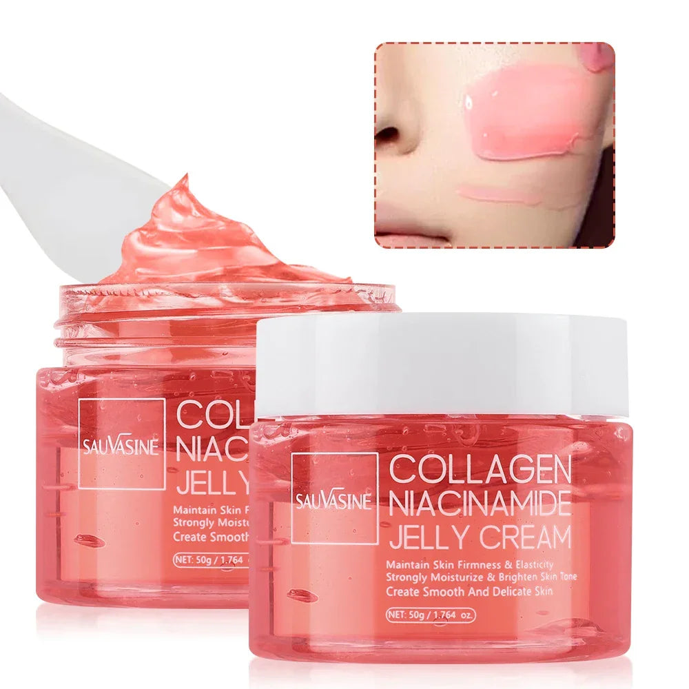 Collagen Jelly Cream Strengthen Skin Barrier 24h Glow & Lifted Moisturize Brighten Skin Niacinamide Hydrolyzed Collagen Gel