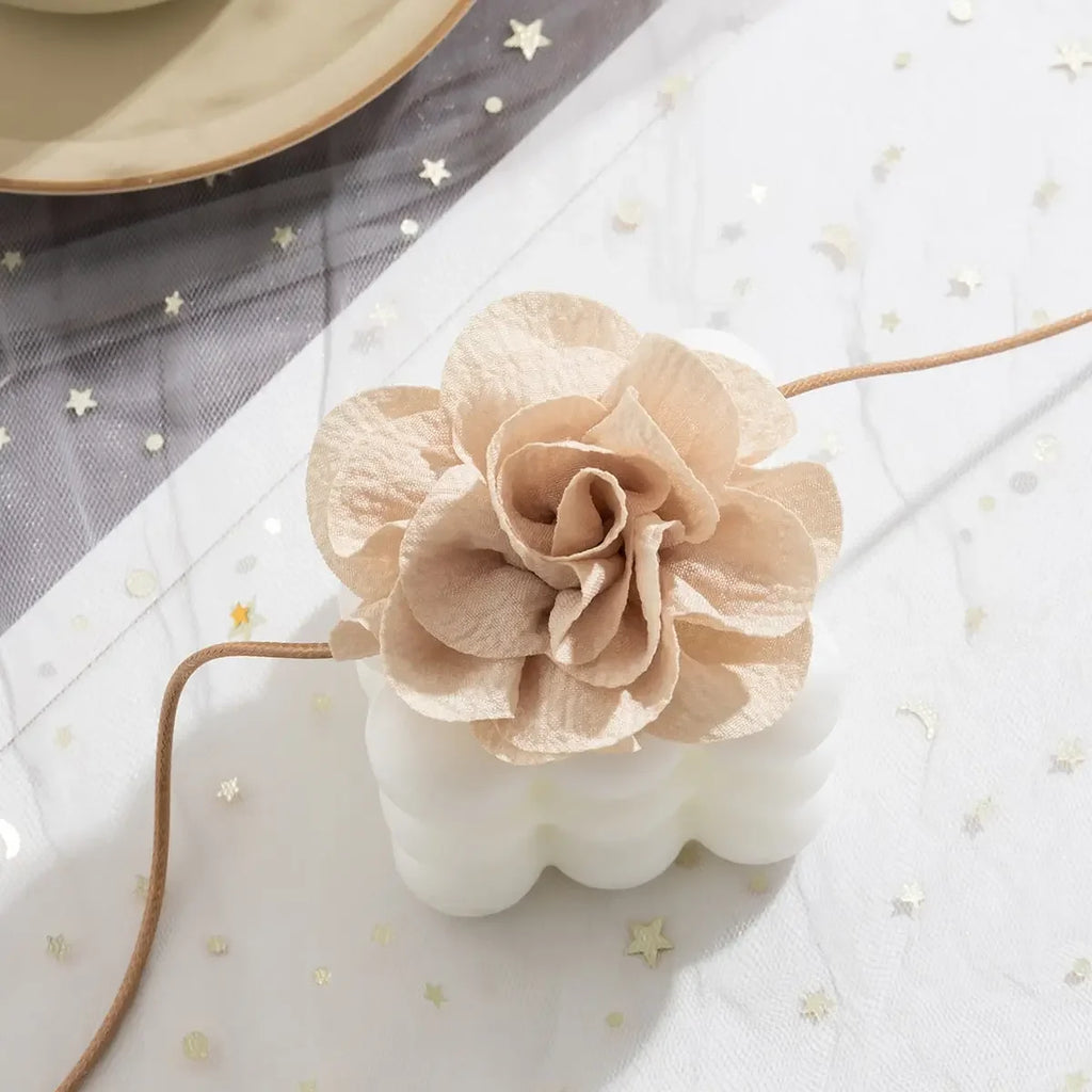 Long Rope with Big Flower Choker Necklace for Women Elegant Lace-up Rope Chain Necklace on Neck 2023 Fashion Jewelry Accessories