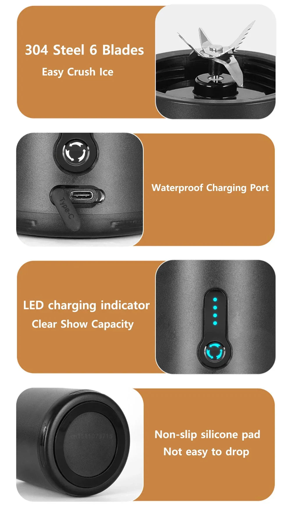 PulseMate Mini Portable Blender USB Charging
