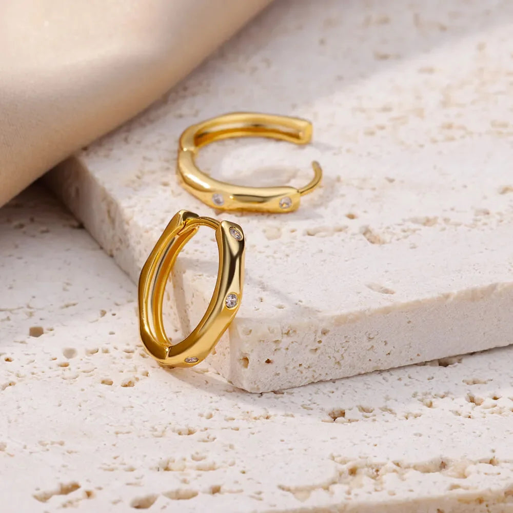 Lux Diva Stainless Steel Hoop Earrings LUXLIFE BRANDS