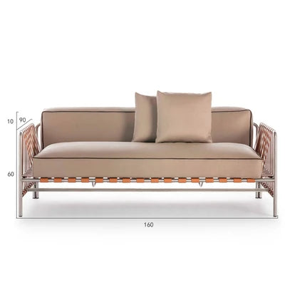 Outdoor stainless steel sofa rattan courtyard villa rain and sun coffee table combination