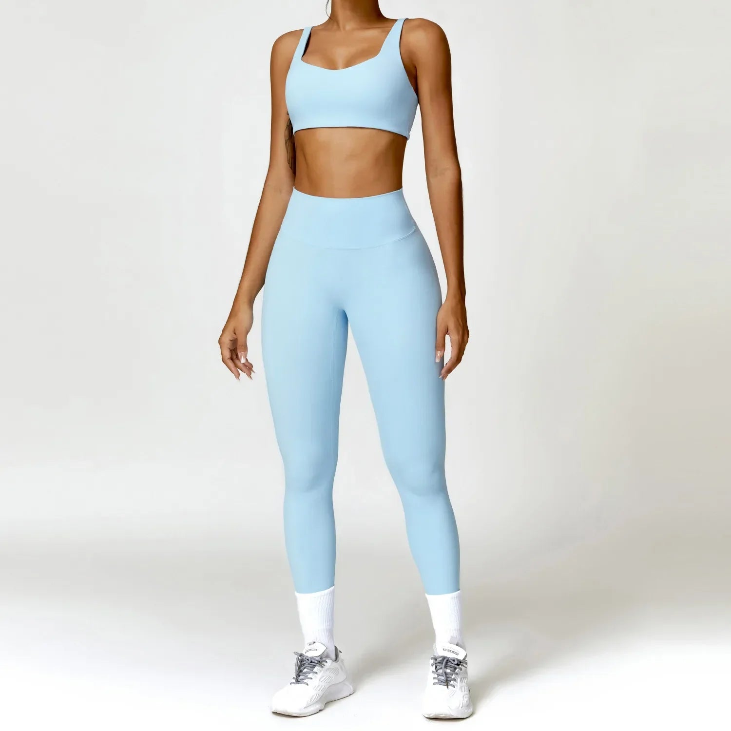 2PCS Yoga Set Women Gym Long Sleeve Sports Suits Fitness Bra Crop Top Workout Clothes Female Athletic Wear Legging Sportswear Luxlife Brands