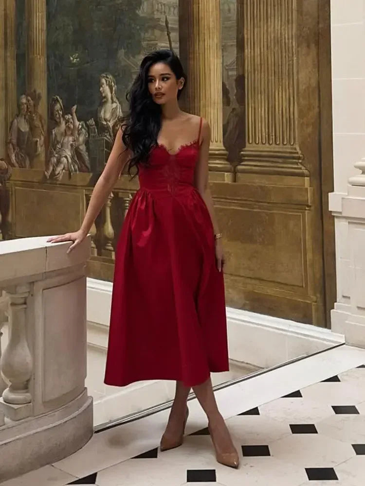 Bella Red Evening Dress LUXLIFE BRANDS