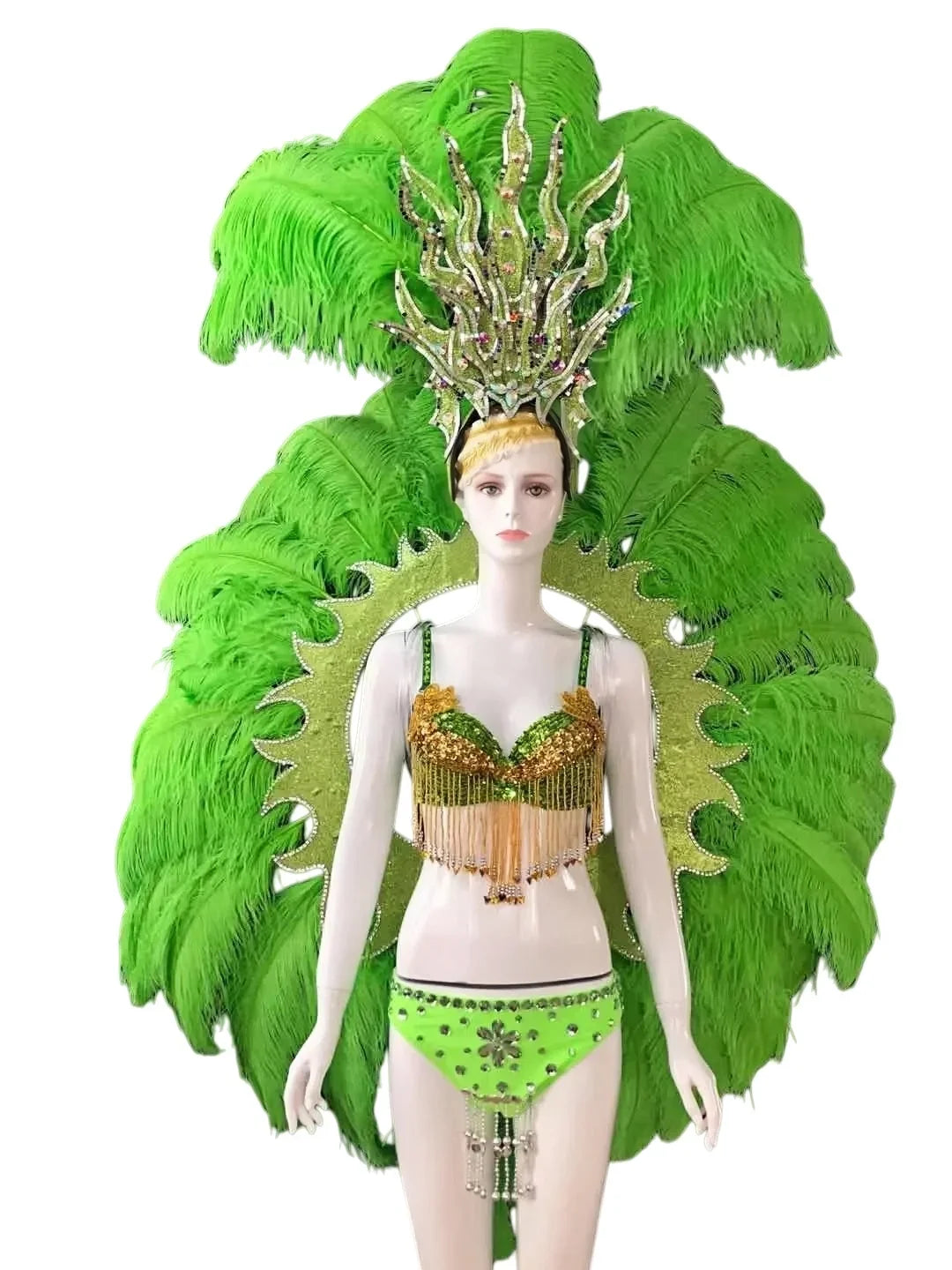 Feathered Carnival Headdress and Backpack Wing Set
