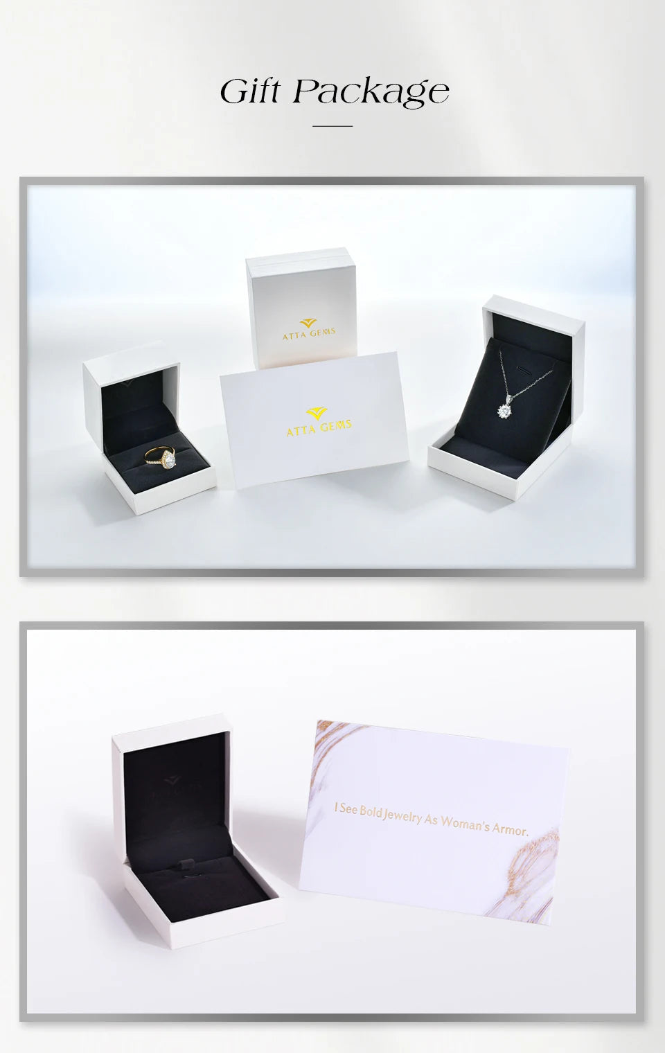 ATTAGEMS Round Cut 0.5CT Full Moissanite Ring DVVS1 Real 925 Sterling Silver for Women Engagement Fine Jewelry Shipping From USA Luxlife Brands
