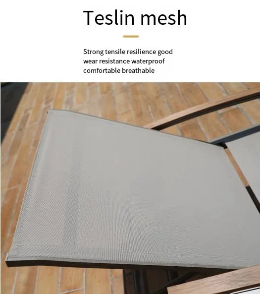 Outdoor Poolside Sun Lounger Set With Adjustable Reclining Comfortable And Durable Chaise Lounge With Armrests And Side Table