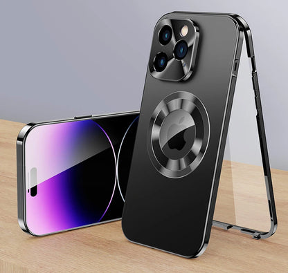 360 Metal Aluminium Alloy Case for iPhone 16 15 14 13 Pro Max Full Camera Lens Protective Original Color Phone Ultrathin Cover