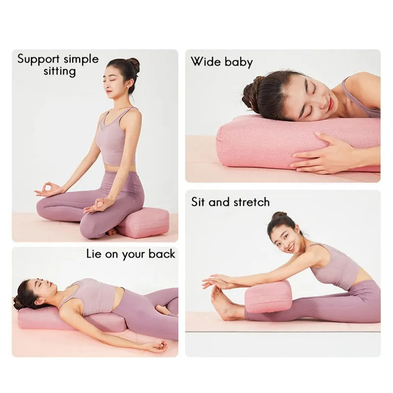 Yoga Pillow Soft Washable Polyester Rectangular Portable Yoga Bolster Sleep Pillow Yoga Fitness Supplies LUXLIFE BRANDS
