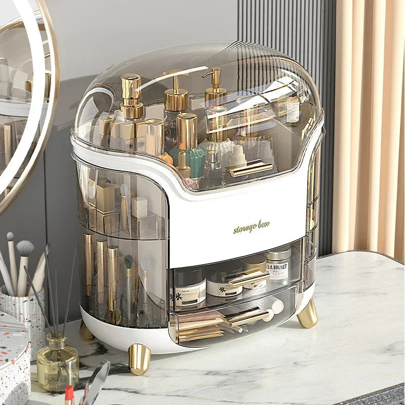 Luxury Desktop Cosmetics Storage Box Dust-proof Makeup Organizer For Cotton Pads Swabs Bathroom Jewelry Organizer for Cosmetics Luxlife Brands