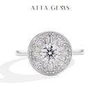 ATTAGEMS Round Cut 0.5CT Full Moissanite Ring DVVS1 Real 925 Sterling Silver for Women Engagement Fine Jewelry Shipping From USA Luxlife Brands