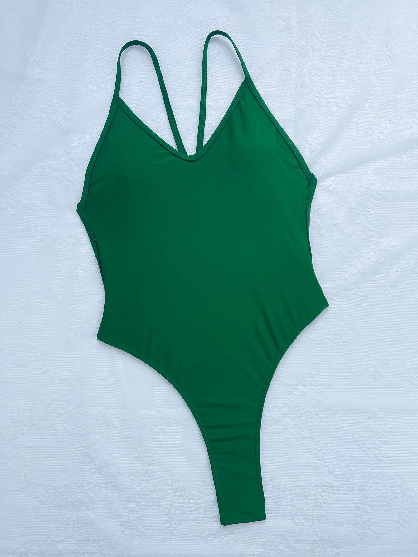 Sexy One Piece Swimsuit Women Ring Linked Bathing Suit String Bandage Swimwear Cut Out Monokini Summer Beach Swim Suit Bather