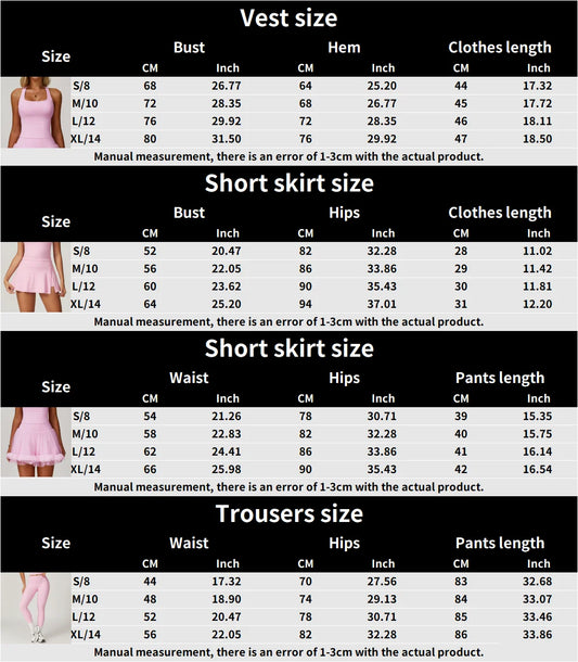 2 Pieces Yoga Suit Naked Feel Gym Set Women Sportswear Workout Clothes High Waist Yoga Short Skirt Fitness Leggings Sports Bra