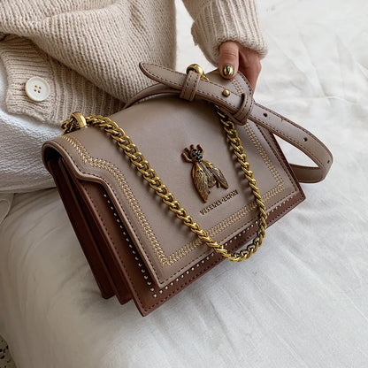 Luxury Leather Bee Handbag