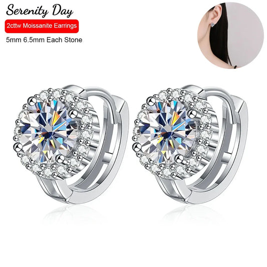 Serenity 2ct D Color Moissanite S925 Sterling Silver Earrings