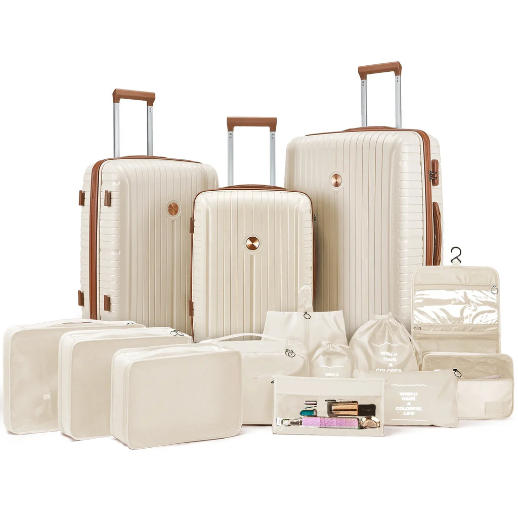 Hard Shell Luggage Sets with Duffel Bag and Toiletry Bag, TSA Lock