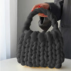 Beach Crochet Handbag Summer Straw Rope Knitting Top-Handle Bag for Women's Icelandic Wool Handmade Clutch Bag Lightweight Totes Luxlife Brands