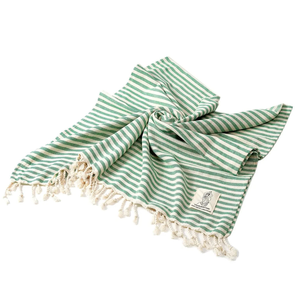 YEUZLICOTTON Hot Sale luxury Striped Tassel 100% cotton sauna spa bath towel For Home 100*180CM Travel Turkish Large beach towel