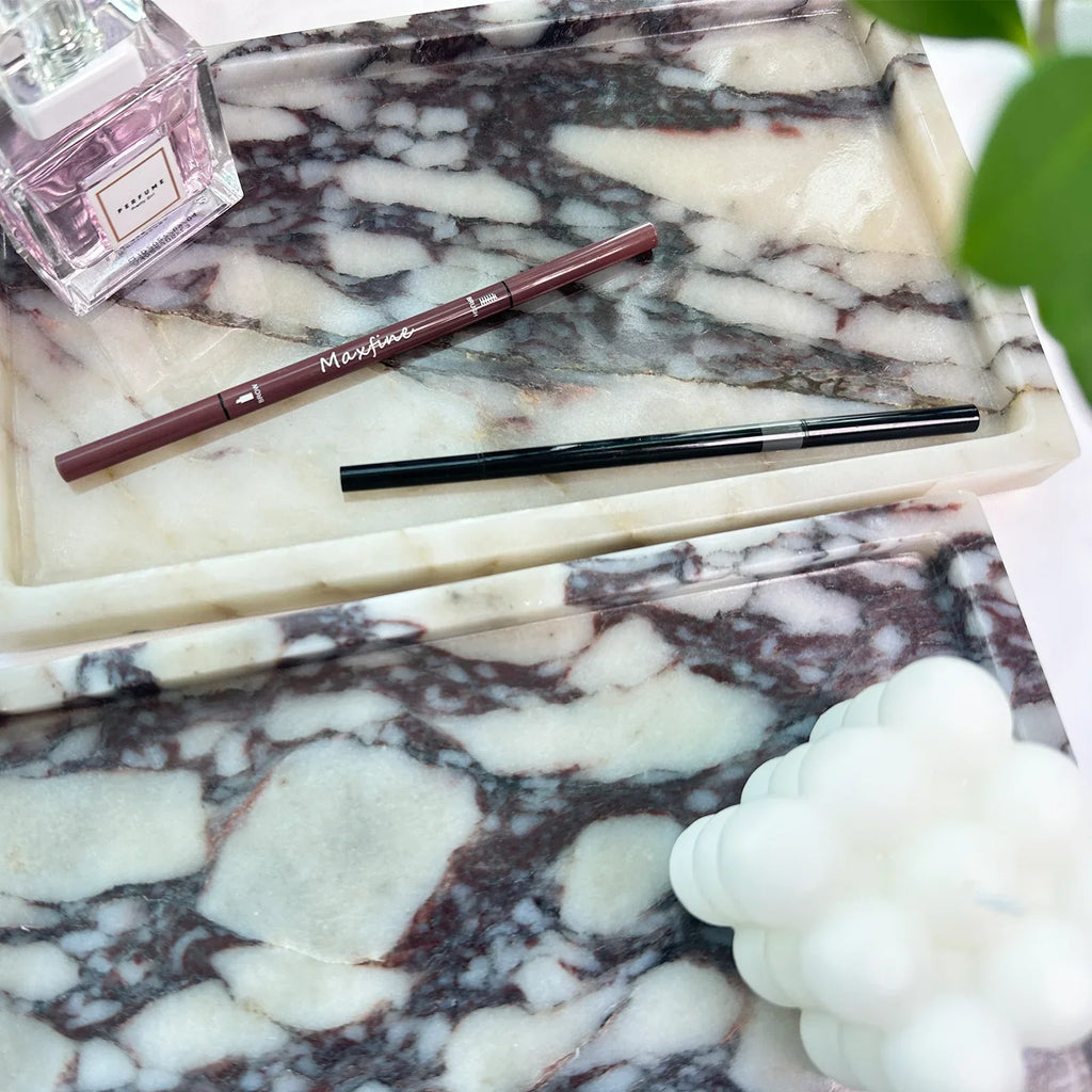 Calacatta Viola Marble Vanity Tray, 10x6in