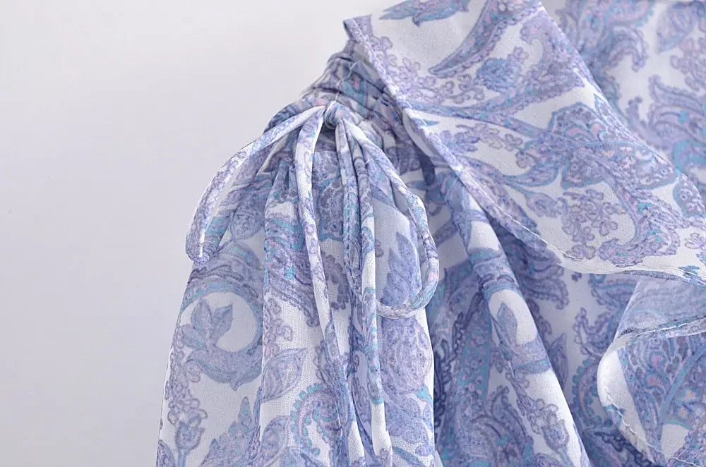 Flora Floral Print Chiffon Mini Dress