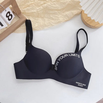 Fashion Women Seamless Bra Sexy Push Up Bralette Underwear Wireless Female Lingerie Letter Pattern Bras Three Quarters