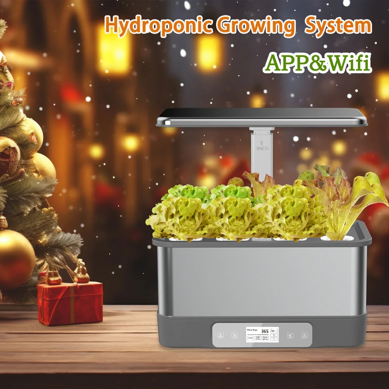Indoor Herbs Garden, Hydroponics Growing System Kit,8 Pods Soilless Planting Gardening Box with LED Growth Light