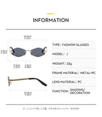 Luxury Polygon Sunglasses for Women Hipster Irregular Rimless Sunglasses Ladies Small Metal Frame Vintage Rhombus Eyewear Brown Luxlife Brands