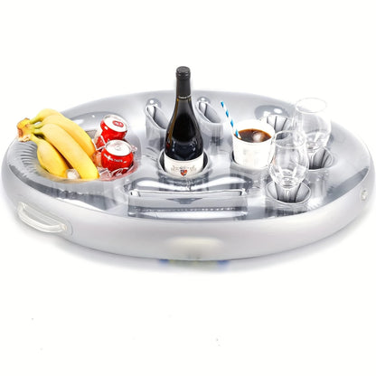 Inflatable Pool Party Float with Ice Bucket & Cup Holders