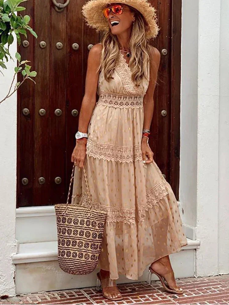 Boho Babe Lace Maxi Dress